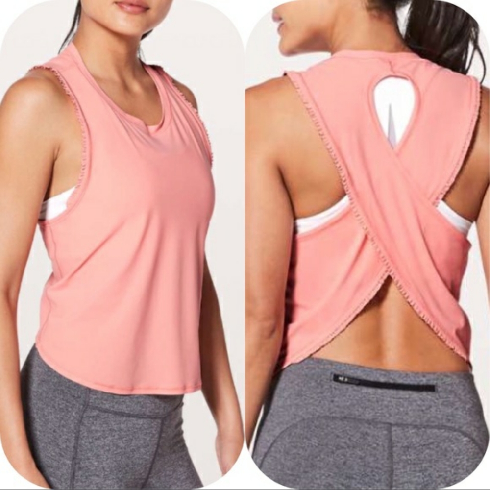 Lululemon Fast as Light Tank Coral Frill 4